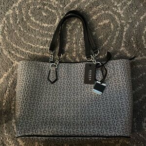 Black and grey Large Guess purse/handbag